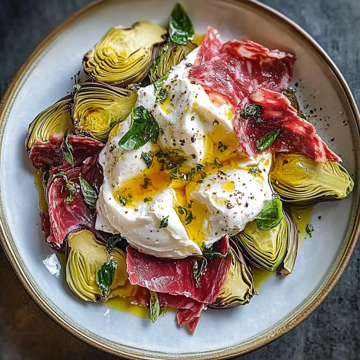 Artischocken- und Bresaola-Salat mit Oregano-Magie 5 Artischocken- und Bresaola-Salat mit Oregano-Magie