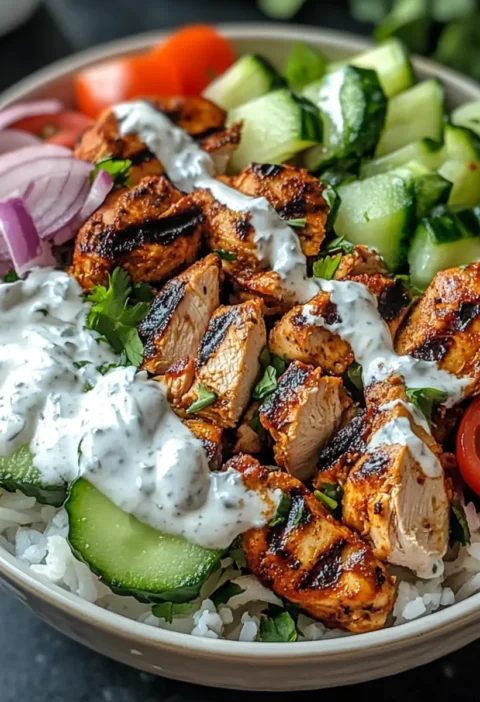 Authentische Hähnchen Shawarma Schüssel