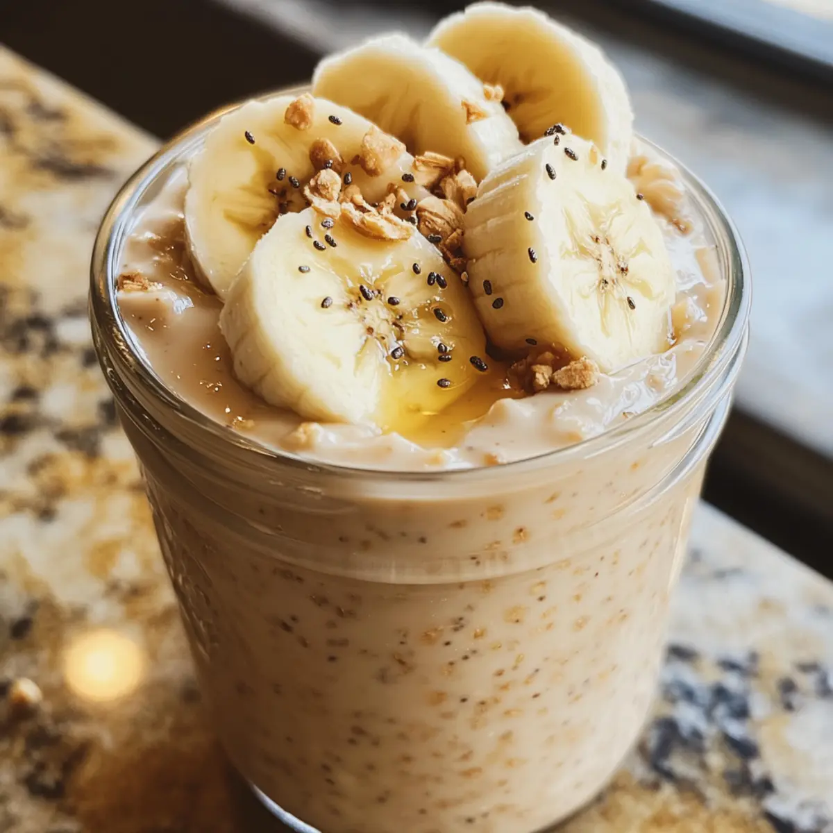 Bananen-Erdnussbutter Übernacht Haferflocken für Energieschub 3 Bananen Erdnussbutter Overnight Oats elrlno