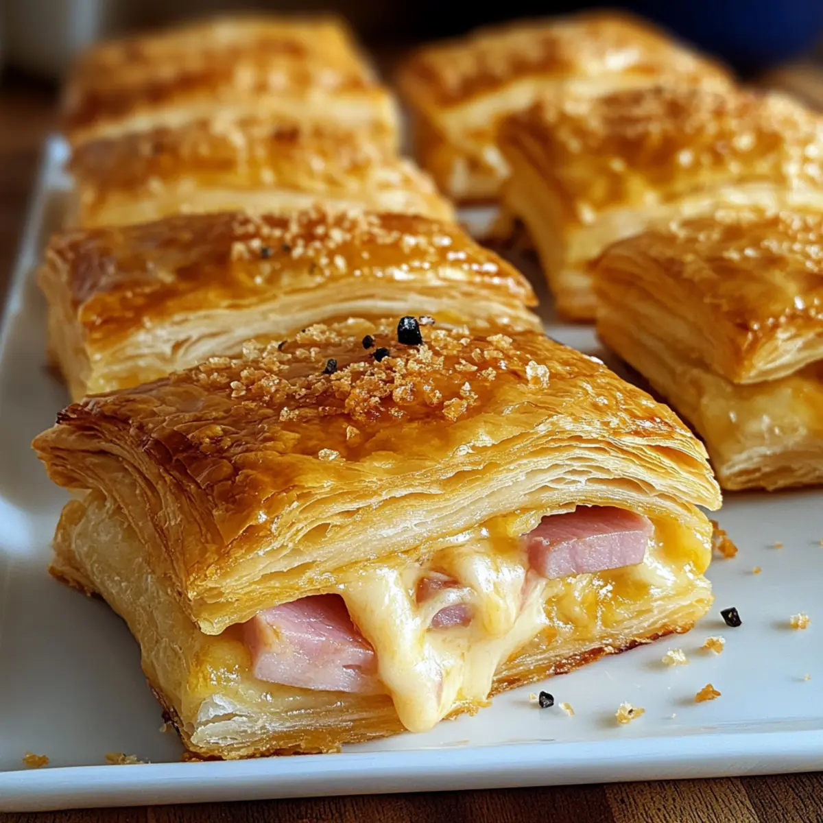 BlA¤tterteig gefA¼llt mit Schinken und KA¤se opaqzm