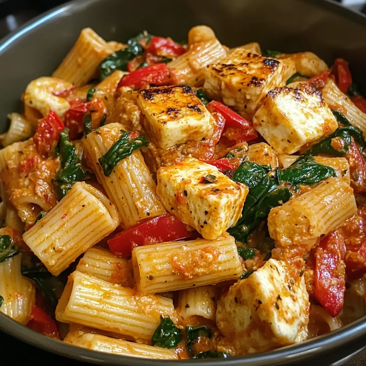 Cremige Piri Piri Pasta mit Halloumi
