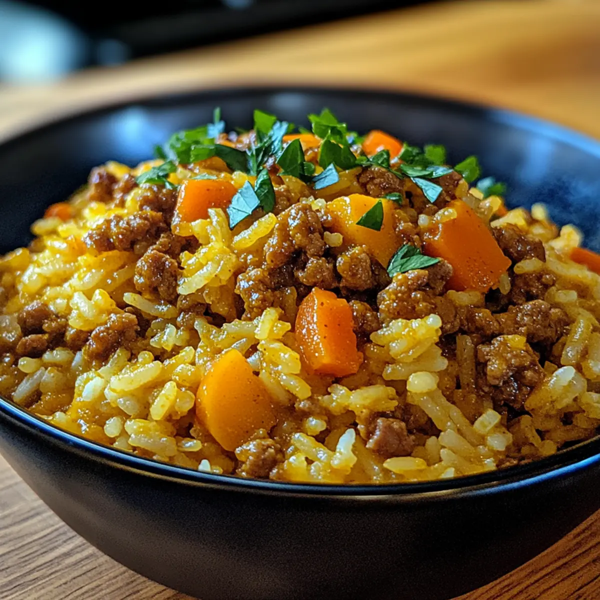 Curryreis mit Hackfleisch