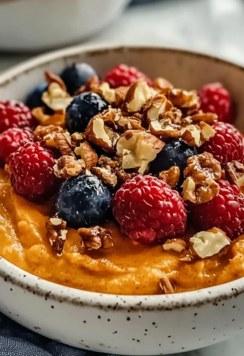 Leckerer Süßkartoffel Frühstücks-Bowl