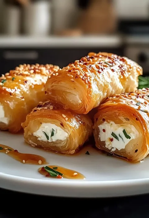 Feta-Rollen mit Chili-Honig