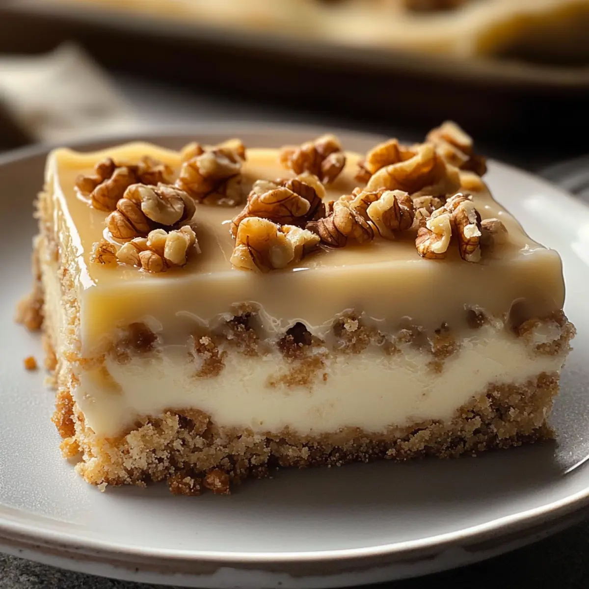 Friss dich dumm Kuchen mit Pudding und Walnüssen