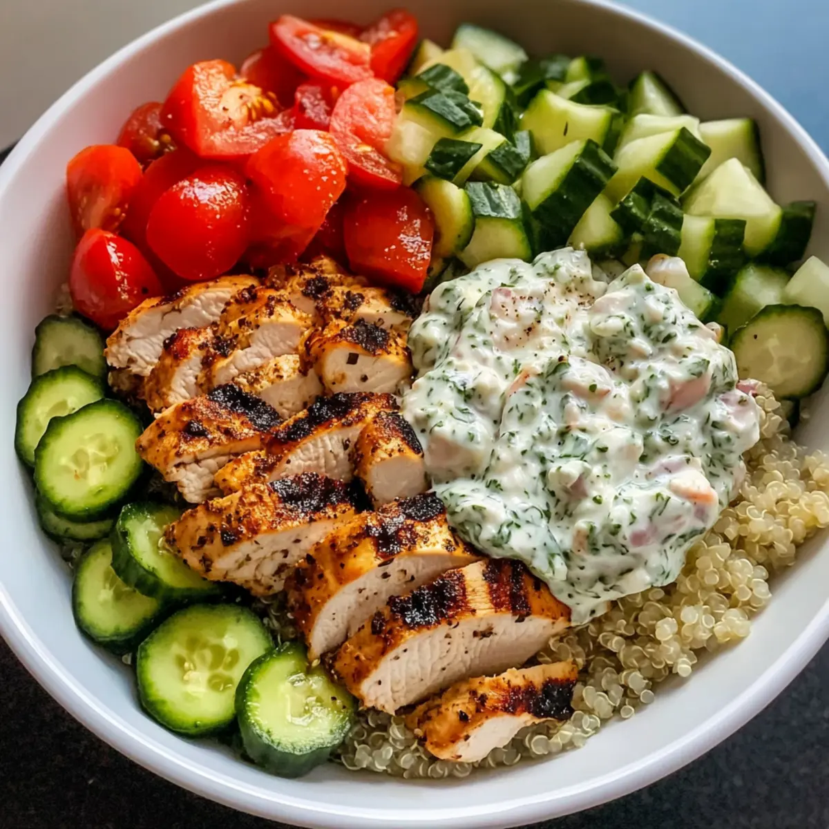 Griechische Hähnchen-Schalen mit hausgemachtem Tzatziki 2