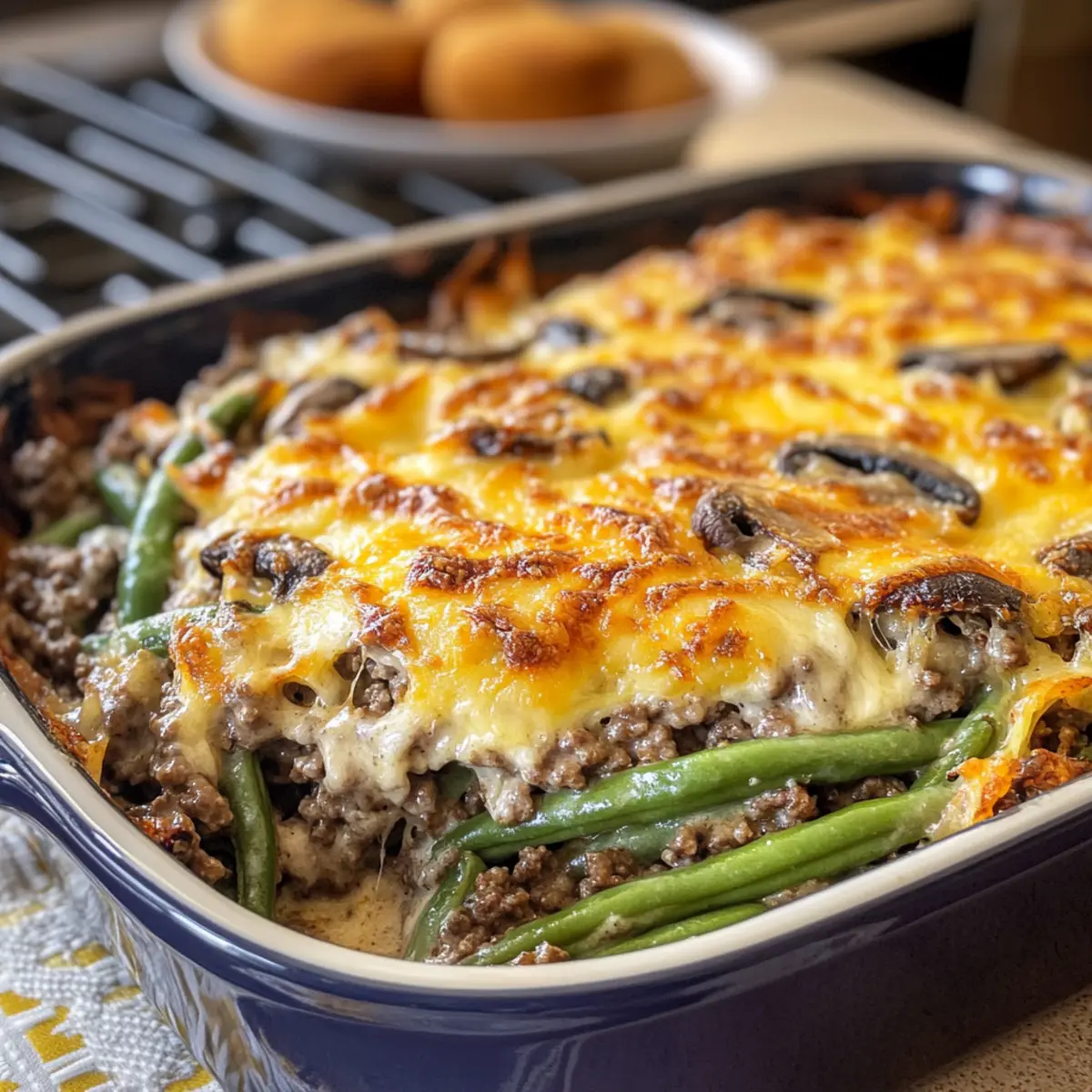 Hamburger grüner Bohnenauflauf mit Pilzen schnell gemacht 2 Hamburger Green Bean Casserole with Mushrooms fy5mhm