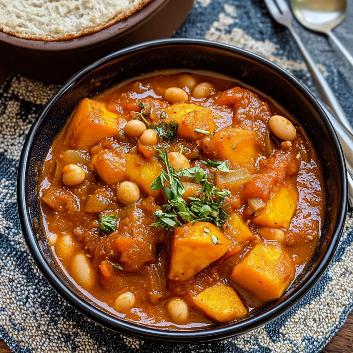 Herzhafter veganer Süßkartoffeleintopf für Seelenwärmer 3