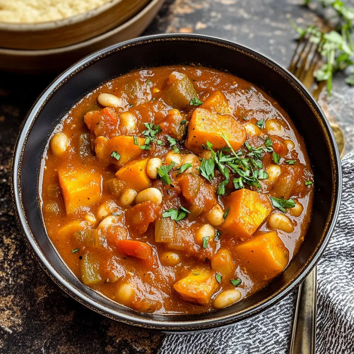 Herzhafter veganer Süßkartoffeleintopf für Seelenwärmer 5 Herzhafter veganer Süßkartoffeleintopf