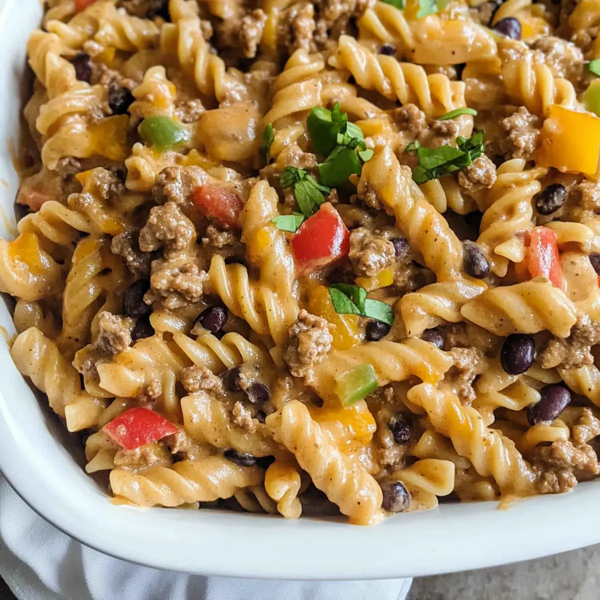 Hohe Proteincremige Taco-Pasta für die Familie 5 Hohe Proteincremige Taco-Pasta