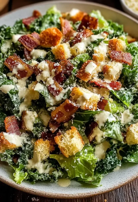 Gerösteter Knoblauch & Grünkohl Caesar Salat