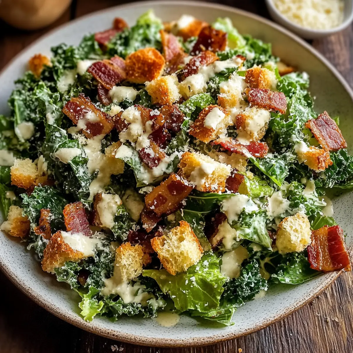 Gerösteter Knoblauch & Grünkohl Caesar Salat