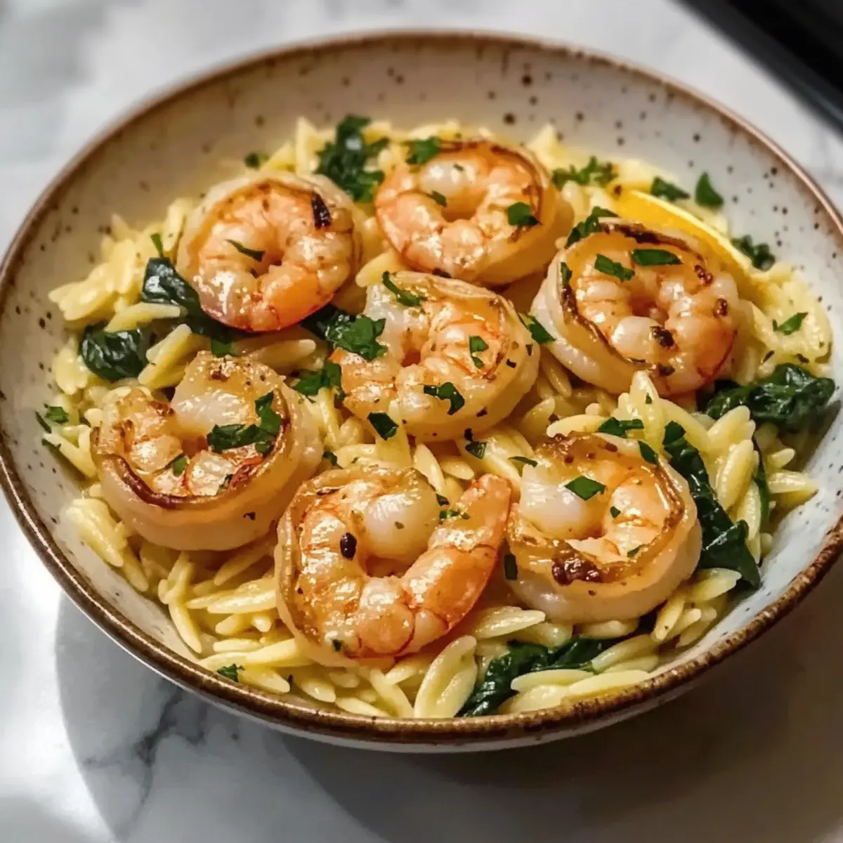 Garnelen-Orzo in Zitronen-Knoblauchsoße für Genießer 4 Shrimp Orzo in Lemon Garlic Sauce ismjlj