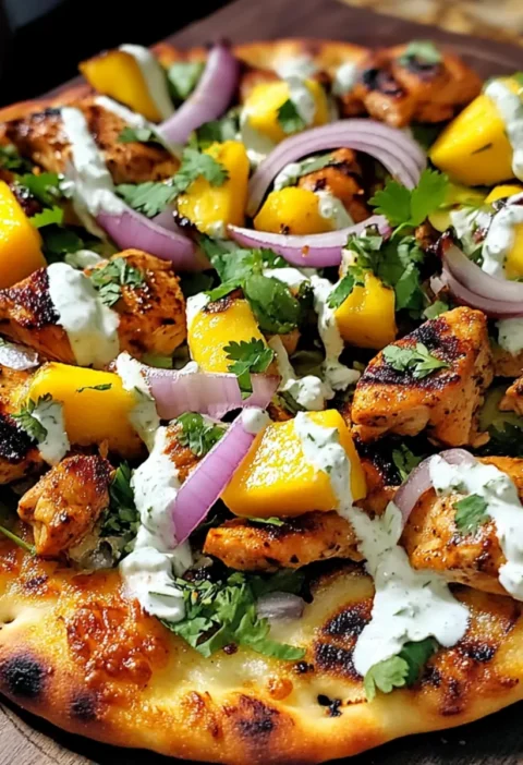 Tandoori-Hühnchen-Naan-Pizza