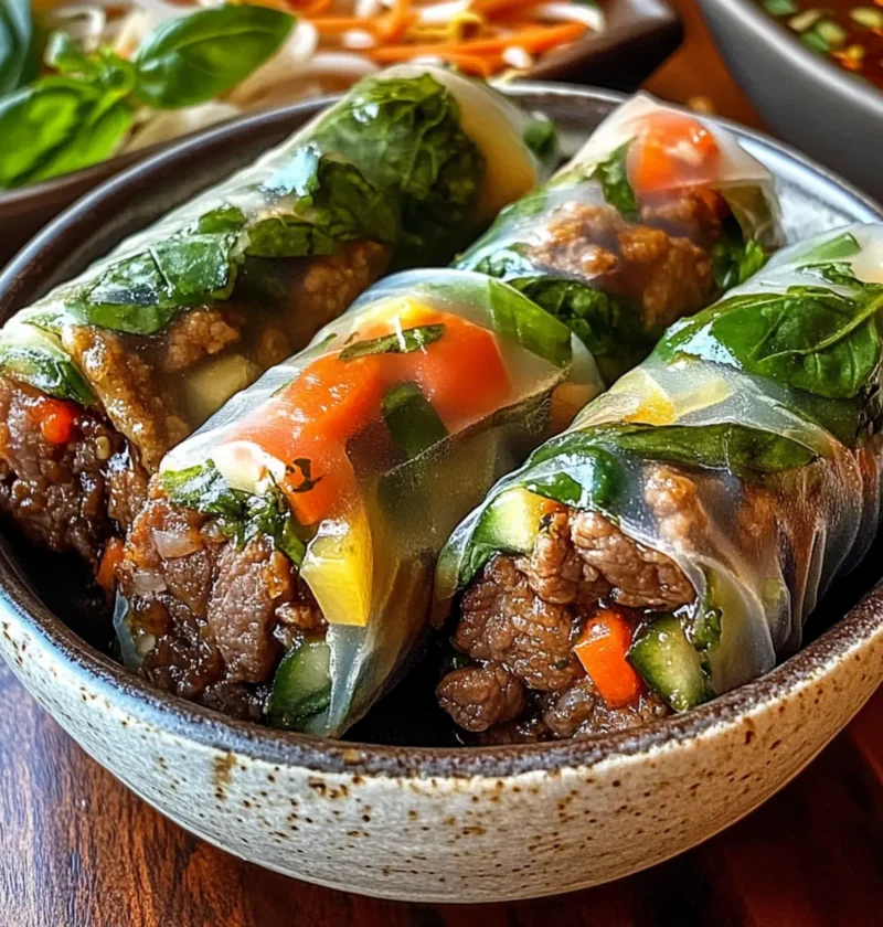 Thai-Basilikum-Rinderrollen für schnellen Genuss 1 Thai-Basilikum-Rinderrollen