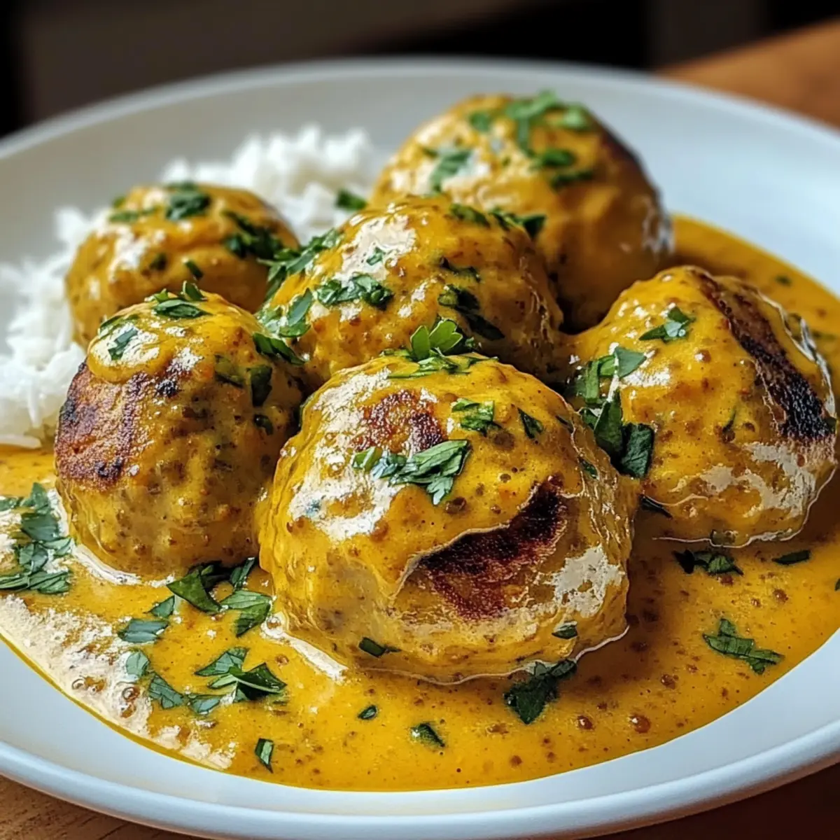 Vegane Linsenknödel in Curry-Sauce