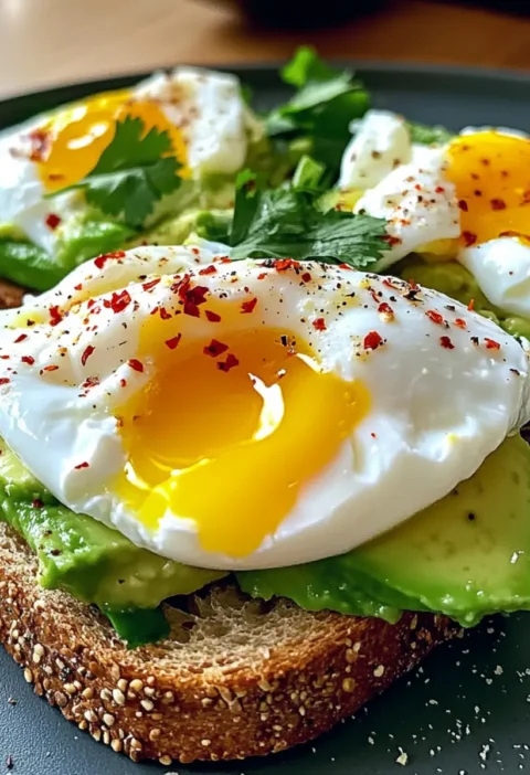 Avocado-Toast mit pochiertem Ei