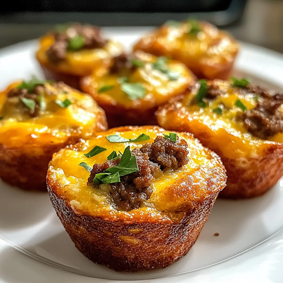 Rindfleisch-Ei-Muffins mit Wurst und Cheddar