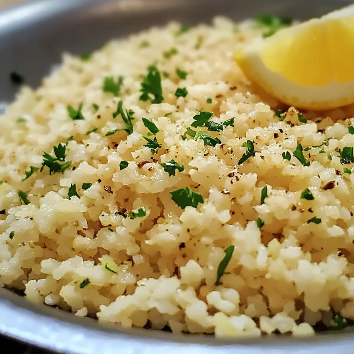 Blumenkohlreis mit Knoblauchbutter schnell und einfach 5 Blumenkohlreis mit Knoblauchbutter