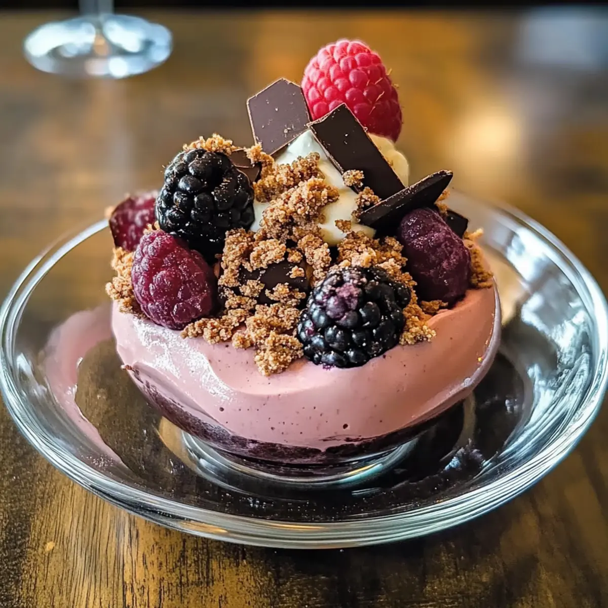 Brombeermousse mit Schokoladen-Crumble genießen 2 Brombeermousse mit Schokoladen Crumble bkbll3