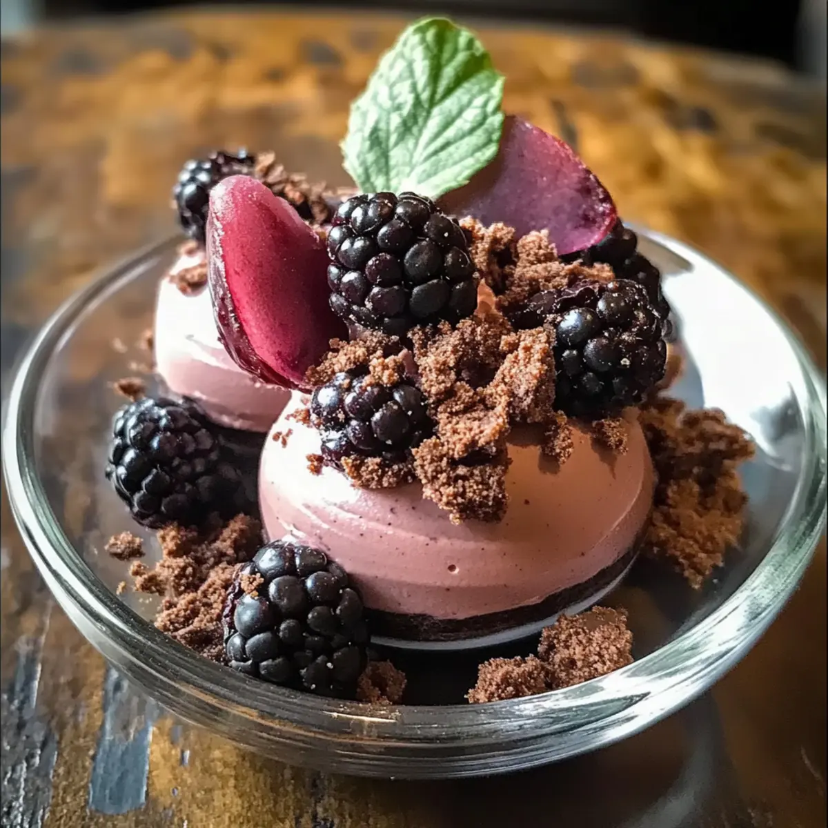 Brombeermousse mit Schokoladen-Crumble genießen 4 Brombeermousse mit Schokoladen Crumble tjbph6