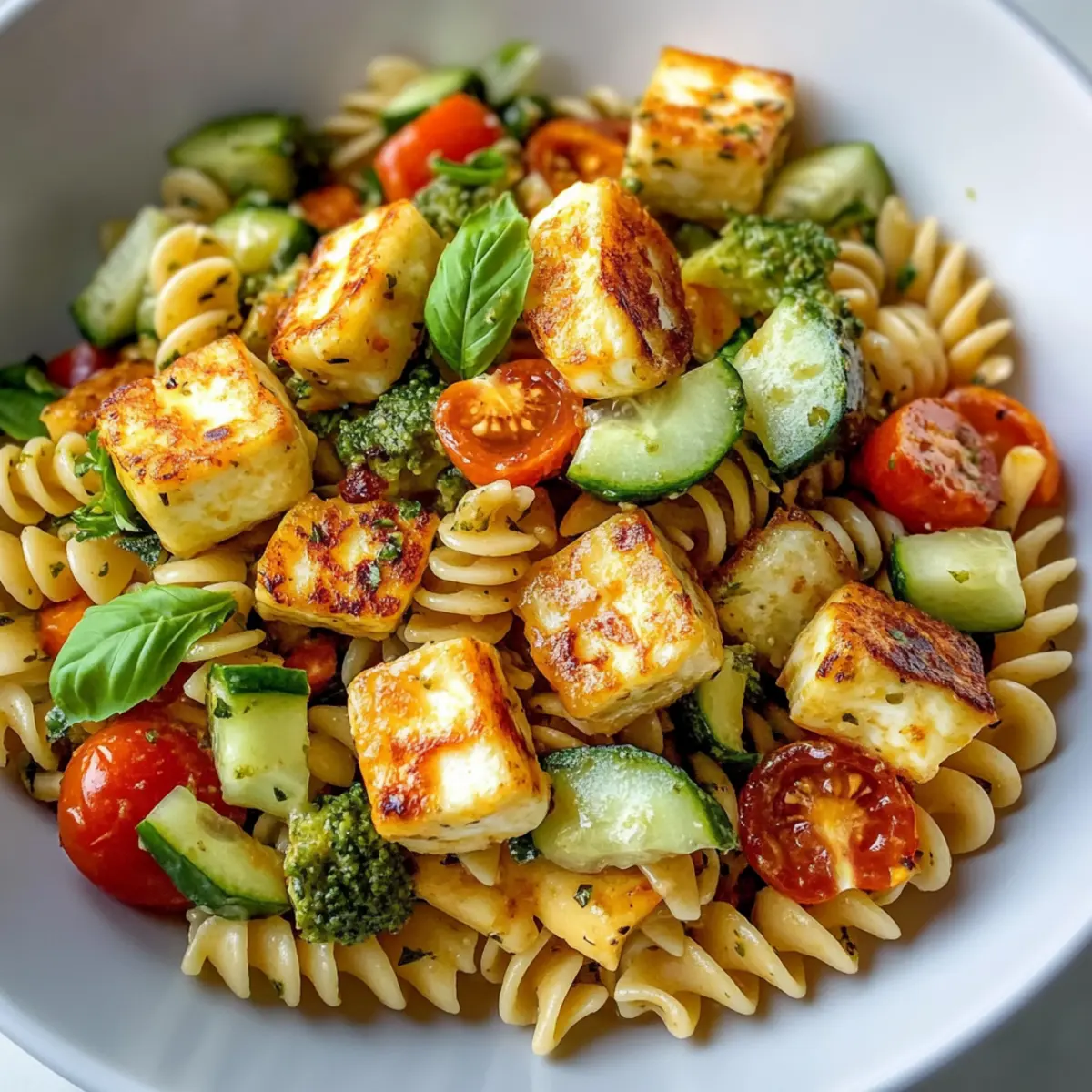 Bunter Halloumi Pasta Salat