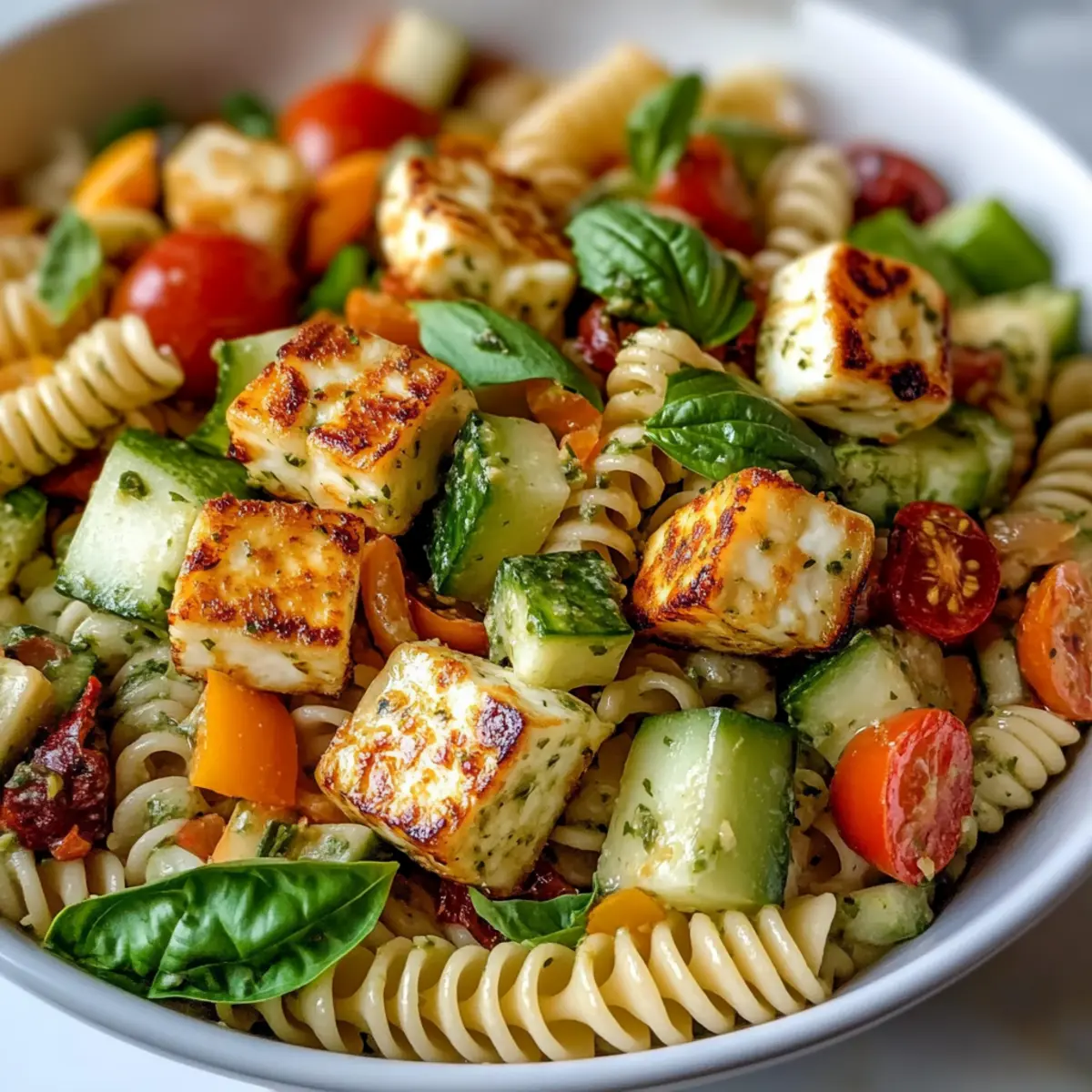 Bunter Halloumi Pasta Salat vrndwv