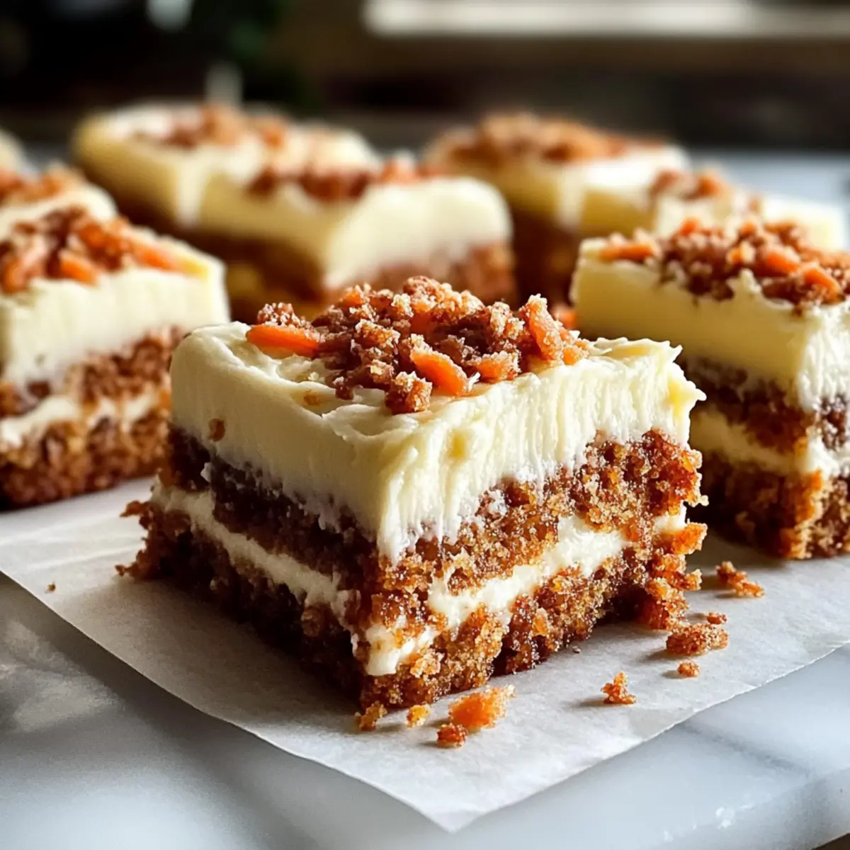 Karottenkuchen-Riegel mit Frischkäse-Frosting genießen 3 Carrot Cake Bars with Cream Cheese Frosting gpvkor