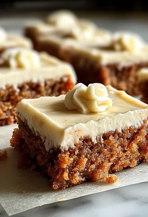Karottenkuchen-Riegel mit Frischkäse-Frosting