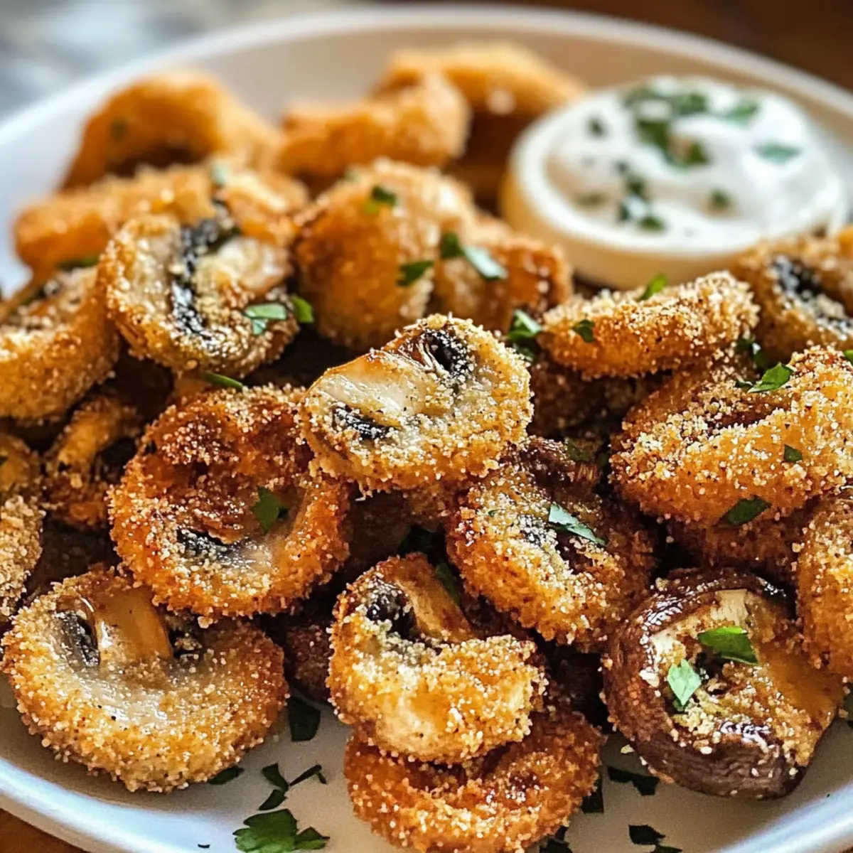 Knusprige Ranch-panierte Pilze