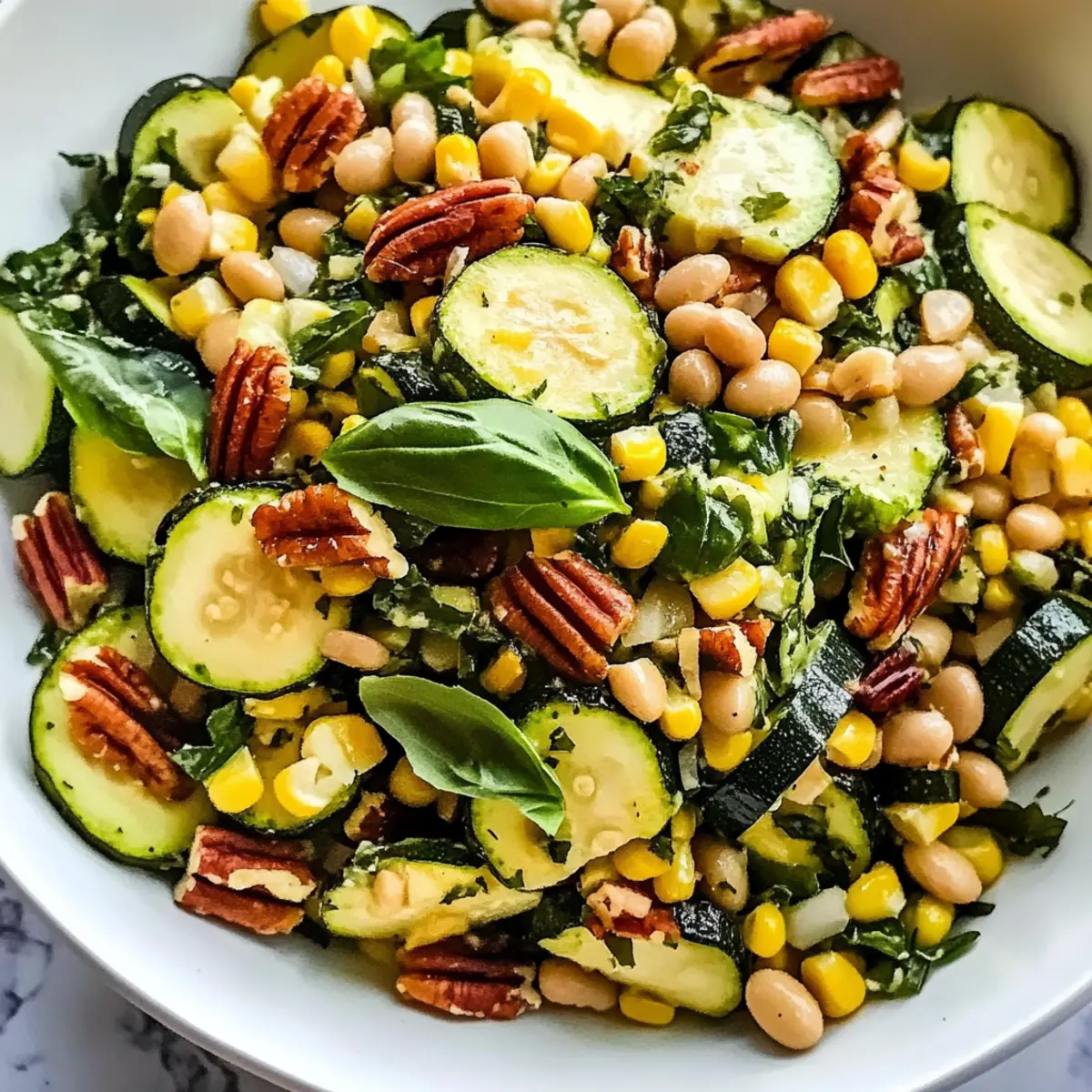 Gegrillter Zucchinisalat mit Cannellini-Bohnen Rezept 3 Gegrillter Zucchinisalat mit Cannellini Bohnen Basilikum und PekannA¼ssen Rezept icg146