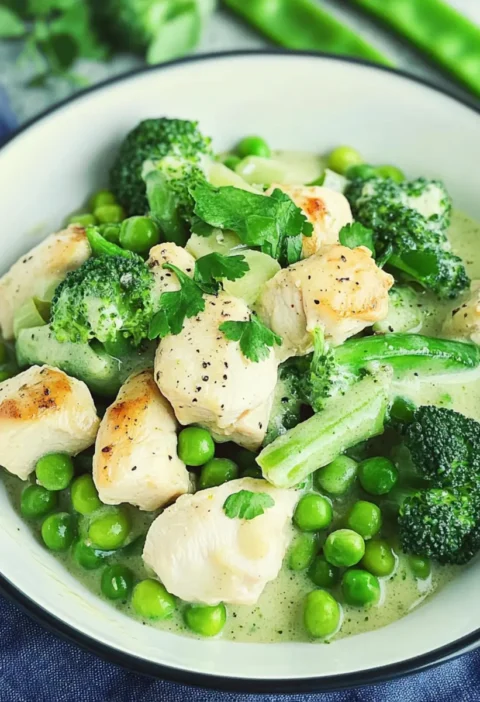 Grüne Low Carb Hähnchenpfanne