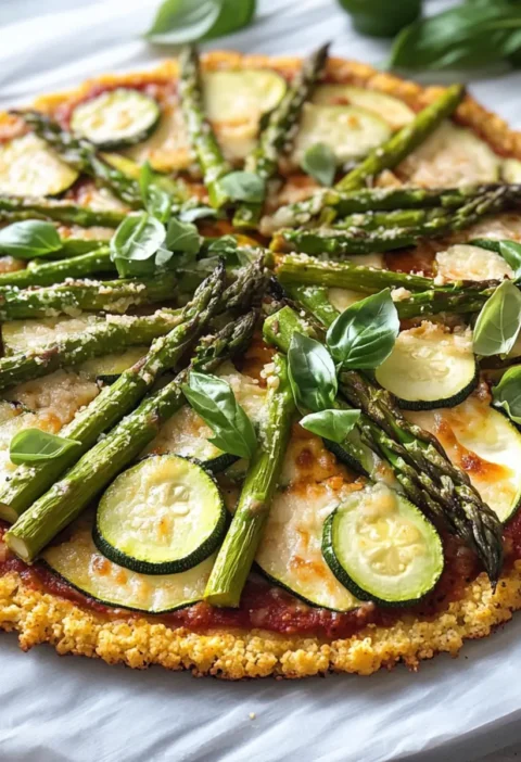 Grüne Pizza Power: Blumenkohl Pizza mit grünem Spargel