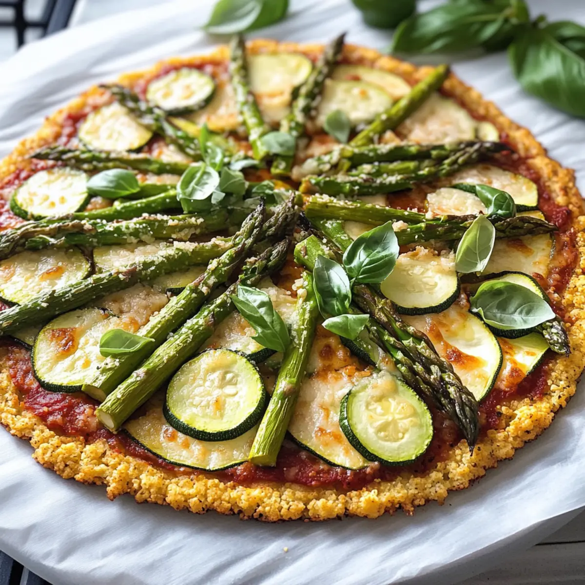 Grüne Pizza Power: Blumenkohl Pizza mit grünem Spargel
