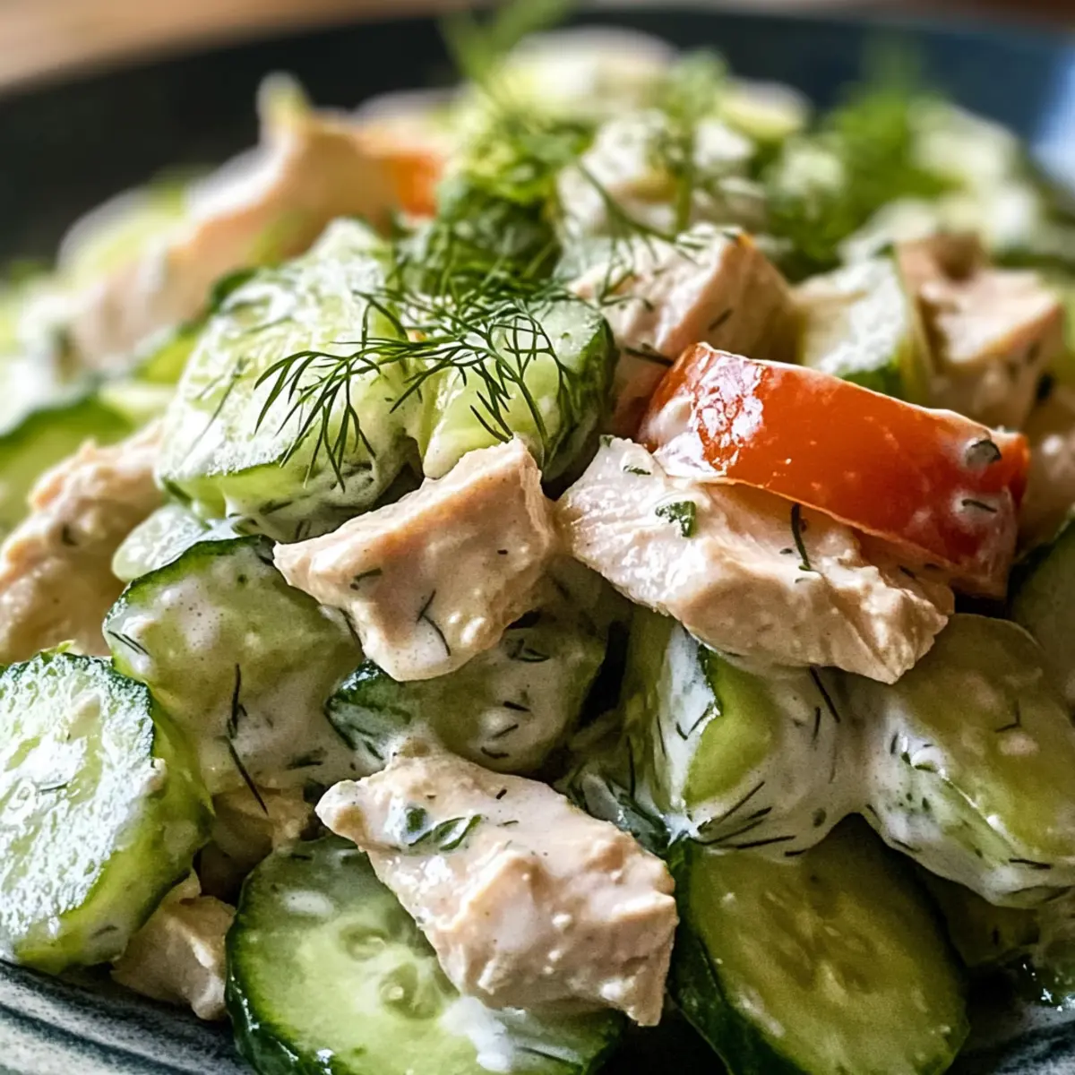 Gurken-Hähnchensalat Rezept für heiße Tage 2 Gurken HA¤hnchensalat Rezept jalppz
