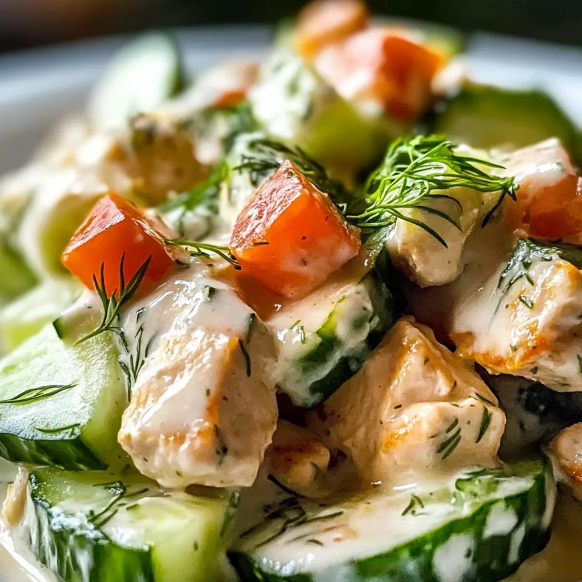 Gurken-Hähnchensalat Rezept für heiße Tage 3 Gurken HA¤hnchensalat Rezept wdzurs