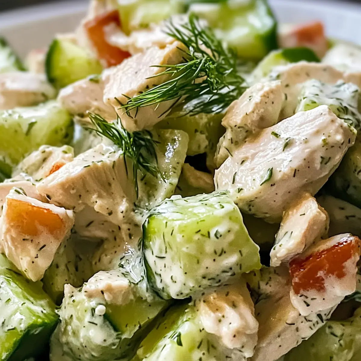 Gurken-Hähnchensalat Rezept für heiße Tage 4 Gurken