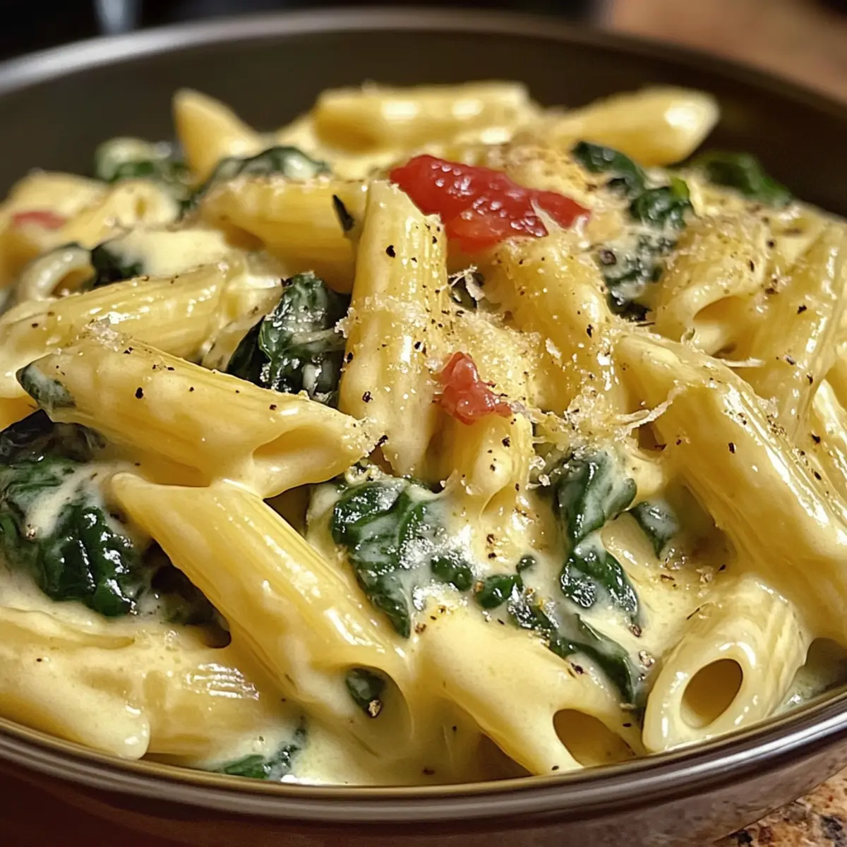 KA¤se Spinat Nudeln z7ezna