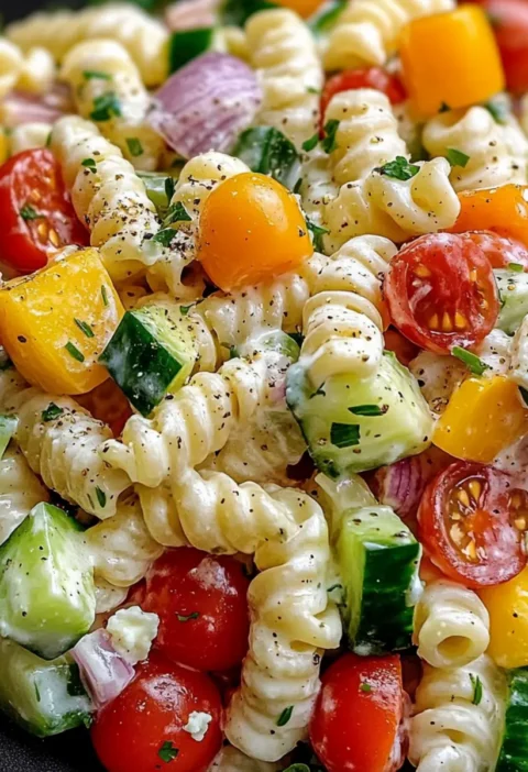 Leichter Nudelsalat Joghurt Dressing