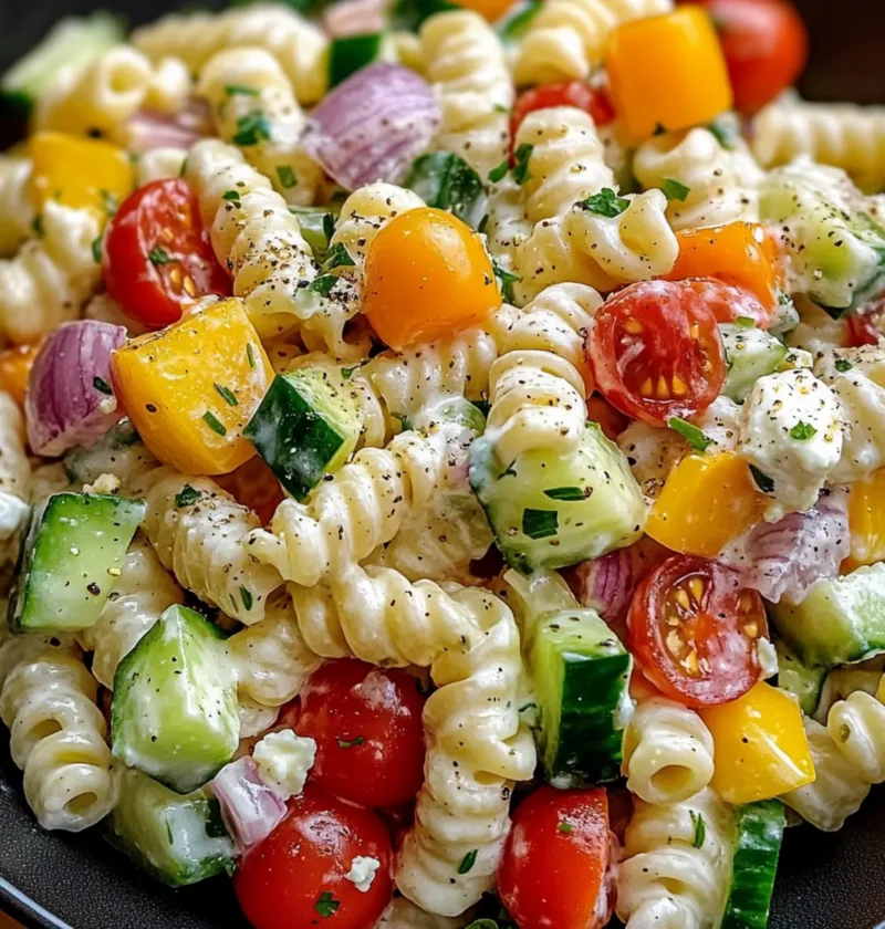 Leichter Nudelsalat Joghurt Dressing für heiße Tage 1 Leichter Nudelsalat Joghurt Dressing