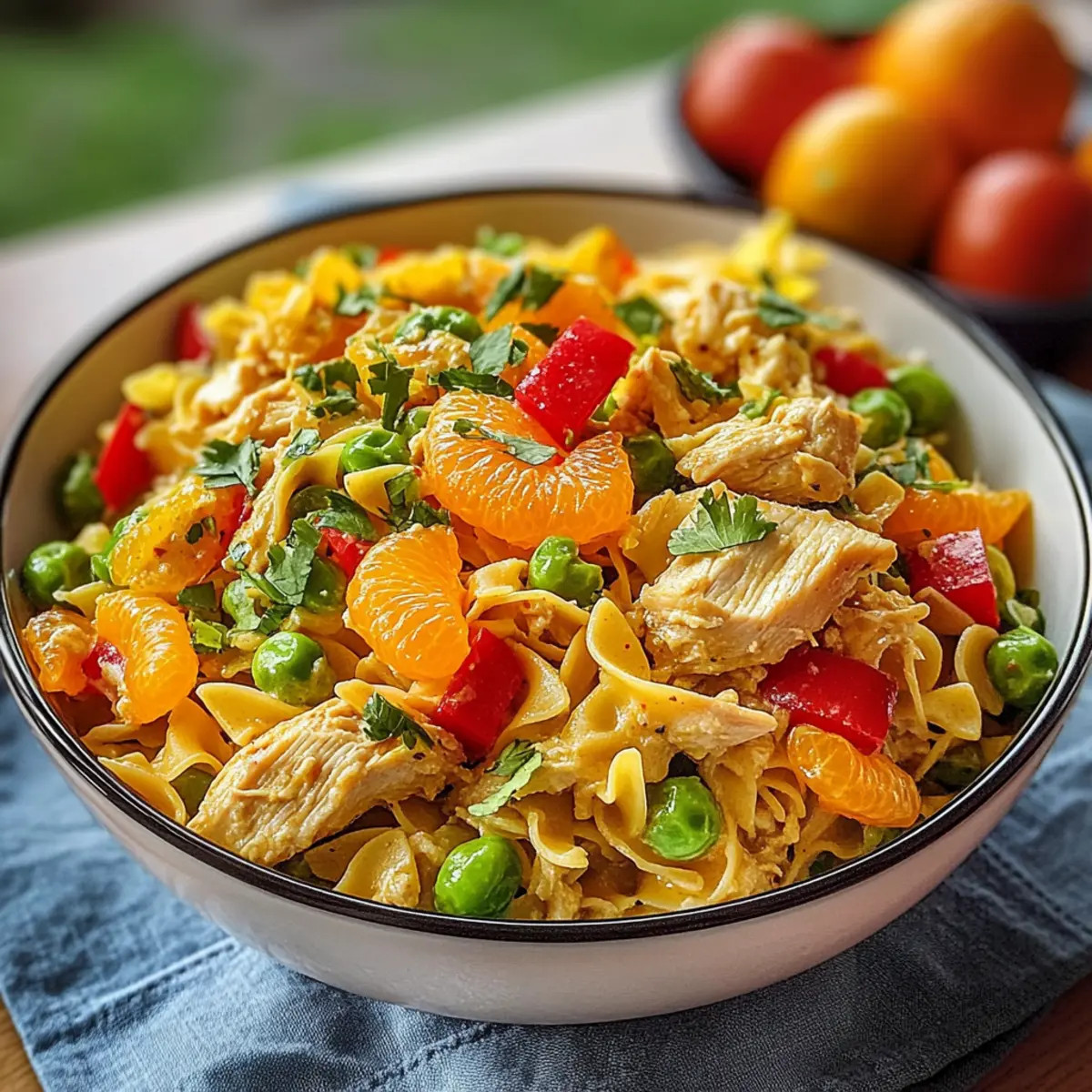 Nudelsalat Pute Curry Mandarinen