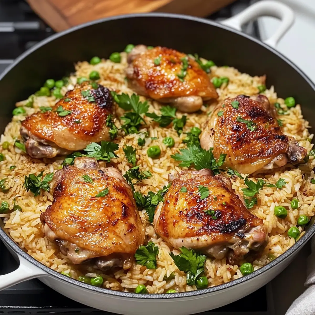 One Pot Chicken Thighs and Rice Recipe uckdqz