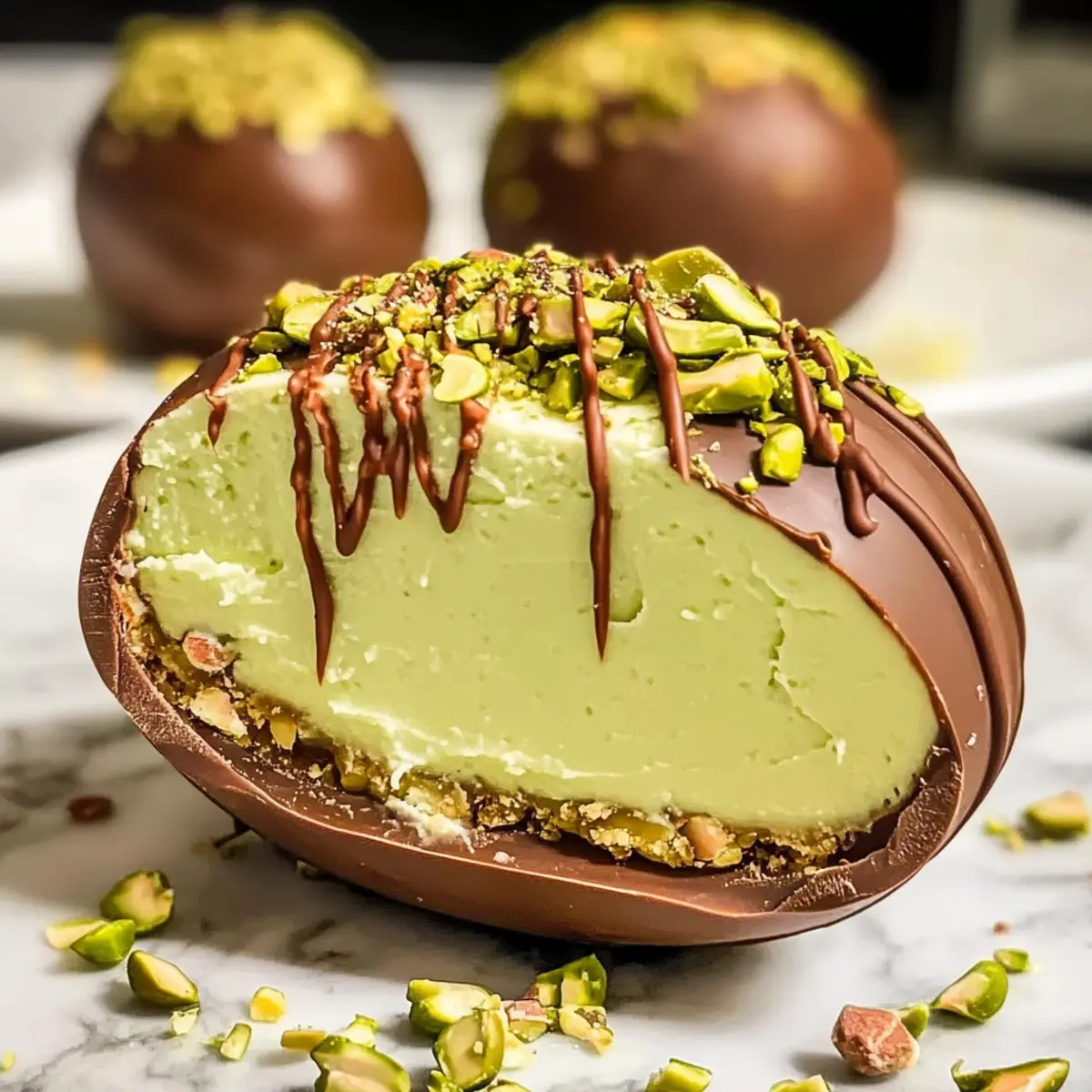 Pistazien-Oster-Ei Cheesecake ohne Backen 4