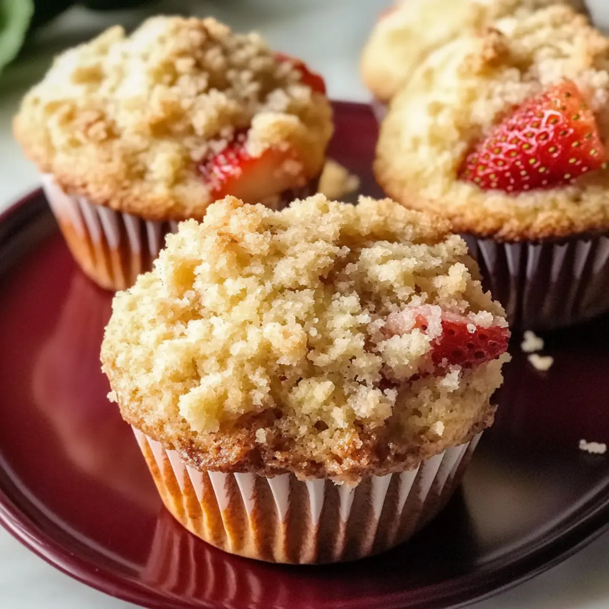 Quick Strawberry Muffins with Crumble Topping kifoci