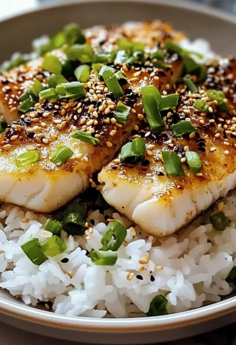 Schellfisch mit klebrigem Reis