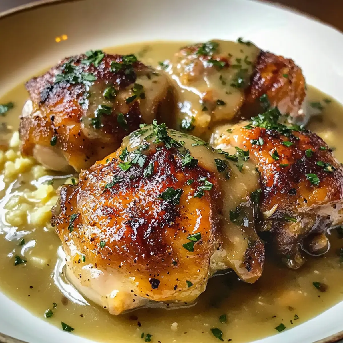 Zarter Hähnchenschenkel in reichhaltiger Knoblauchsoße 3 Smothered Chicken Thighs with Rich Garlic Gravy Recipe uos0kq