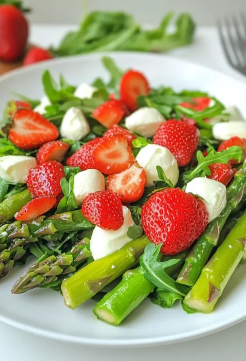 Spargelsalat mit Erdbeeren und Mozzarella – Gesundes Low Carb Rezept zum Abnehmen